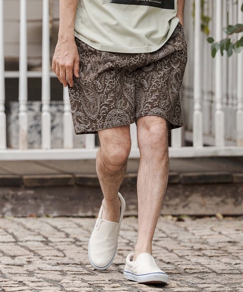 CAMBIO(カンビオ)の「mp14678-Paisley Denim Short Pants ショートパンツ(CAM26SS-013)(その他パンツ・メンズ・ブラウン系その他/ブラック系その他/ネイビー系・L/M/S)」の4枚目の写真