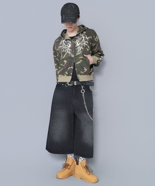 SPINNS（スピンズ）の「短丈ダブルジップパーカー/トライバル/刺繍/ショート丈（パーカー・メンズ・ピンク系その他/ウッドランド/ブラック系その他/杢グレー・ONESIZE）」の20枚目の写真