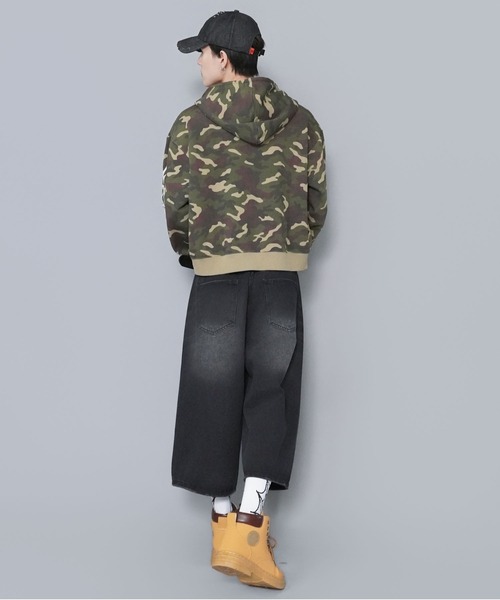 SPINNS（スピンズ）の「短丈ダブルジップパーカー/トライバル/刺繍/ショート丈（パーカー・メンズ・ピンク系その他/ウッドランド/ブラック系その他/杢グレー・ONESIZE）」の19枚目の写真