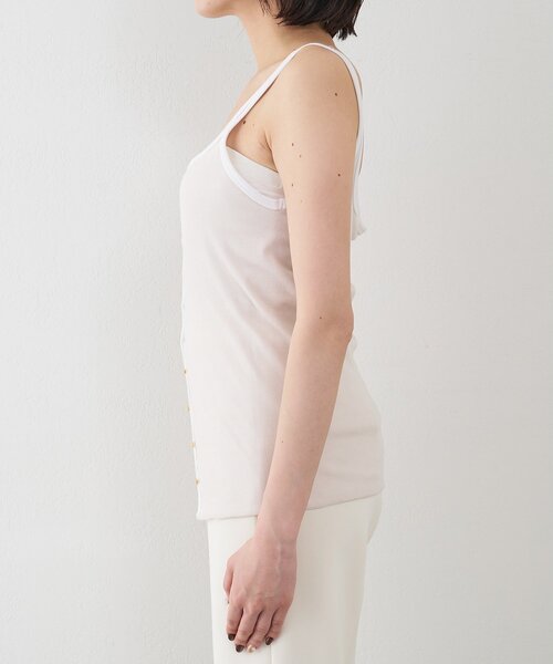 Whim Gazette（ウィムガゼット）の「【GEMINI】マルチwayノースリーブカットソー（タンクトップ・レディース・オフホワイト/ブラウン・FREE）」の14枚目の写真
