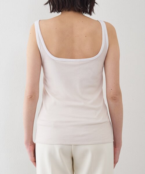 Whim Gazette（ウィムガゼット）の「【GEMINI】マルチwayノースリーブカットソー（タンクトップ・レディース・オフホワイト/ブラウン・FREE）」の13枚目の写真