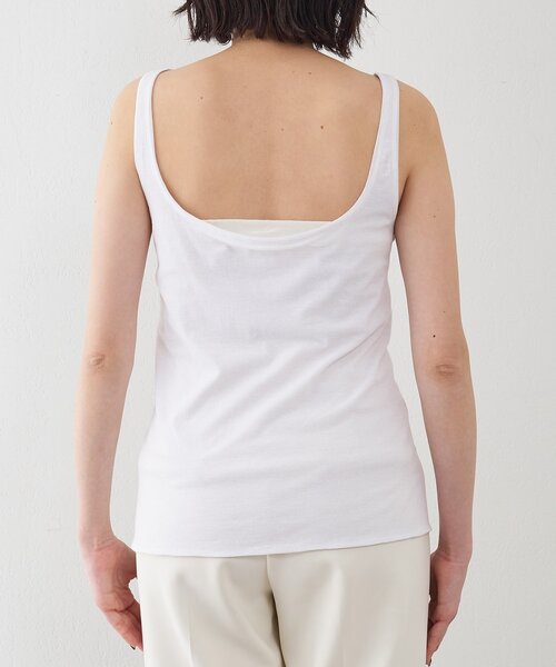 Whim Gazette（ウィムガゼット）の「【GEMINI】マルチwayノースリーブカットソー（タンクトップ・レディース・オフホワイト/ブラウン・FREE）」の7枚目の写真