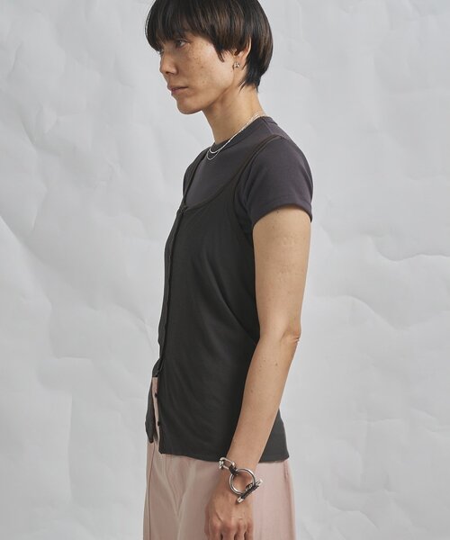 Whim Gazette（ウィムガゼット）の「【GEMINI】マルチwayノースリーブカットソー（タンクトップ・レディース・オフホワイト/ブラウン・FREE）」の21枚目の写真