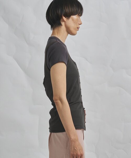 Whim Gazette（ウィムガゼット）の「【GEMINI】マルチwayノースリーブカットソー（タンクトップ・レディース・オフホワイト/ブラウン・FREE）」の19枚目の写真