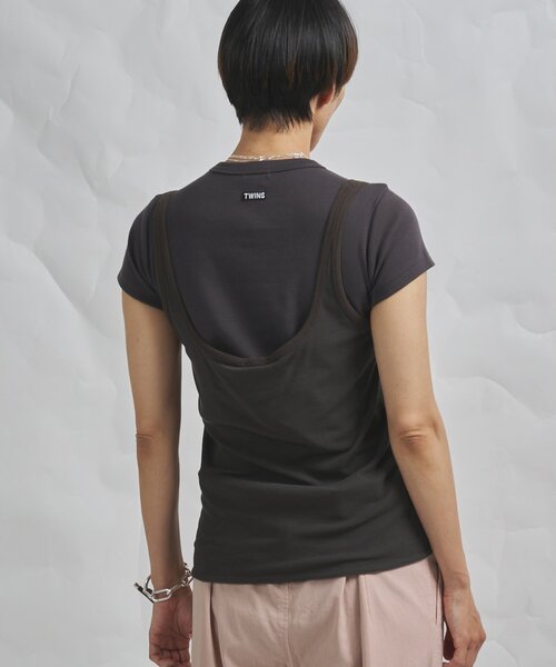 Whim Gazette（ウィムガゼット）の「【GEMINI】マルチwayノースリーブカットソー（タンクトップ・レディース・オフホワイト/ブラウン・FREE）」の20枚目の写真