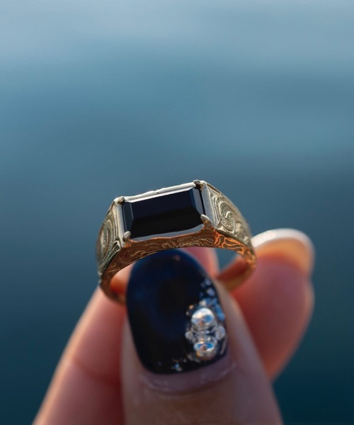 Onyx ring/【ハワイアンジュエリー】【サージカルステンレス】【金属アレルギー対応】【IRIEBEACH / アイリービーチ】つけっぱなしOK