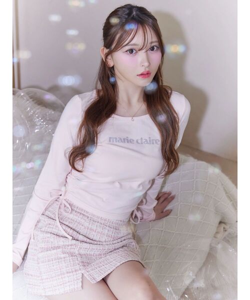 EATME(イートミー)の「【marie claire×EATME】キラキラストーンロゴTシャツ(Tシャツ/カットソー・レディース・ブラック/ピンク/オフホワイト・FREE)」の4枚目の写真