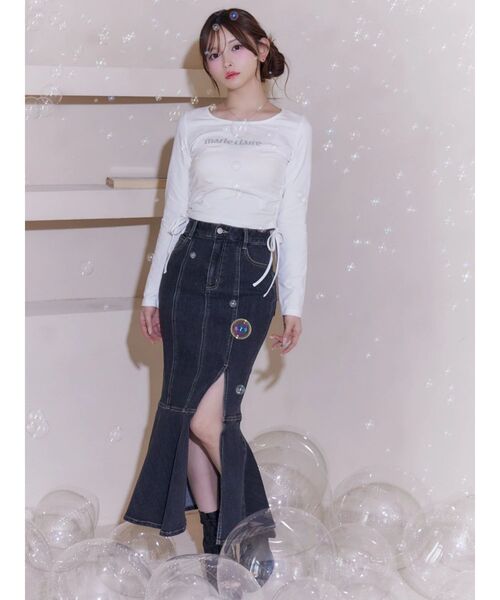 EATME（イートミー）の「【marie claire×EATME】キラキラストーンロゴTシャツ（Tシャツ/カットソー・レディース・ブラック/ピンク/オフホワイト・FREE）」の7枚目の写真