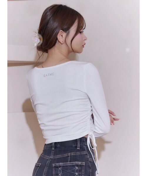 EATME（イートミー）の「【marie claire×EATME】キラキラストーンロゴTシャツ（Tシャツ/カットソー・レディース・ブラック/ピンク/オフホワイト・FREE）」の8枚目の写真