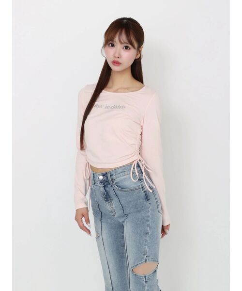 EATME（イートミー）の「【marie claire×EATME】キラキラストーンロゴTシャツ（Tシャツ/カットソー・レディース・ブラック/ピンク/オフホワイト・FREE）」の9枚目の写真