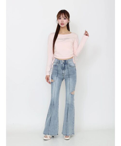 EATME（イートミー）の「【marie claire×EATME】キラキラストーンロゴTシャツ（Tシャツ/カットソー・レディース・ブラック/ピンク/オフホワイト・FREE）」の12枚目の写真