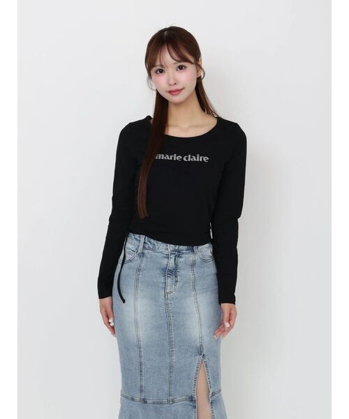 EATME（イートミー）の「【marie claire×EATME】キラキラストーンロゴTシャツ（Tシャツ/カットソー・レディース・ブラック/ピンク/オフホワイト・FREE）」の15枚目の写真