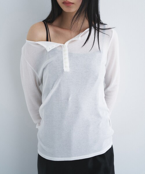 CODE A（コードエー）の「henry long sleeve（Tシャツ/カットソー・レディース・グレー/ホワイト/ライトイエロー系・00）」の4枚目の写真