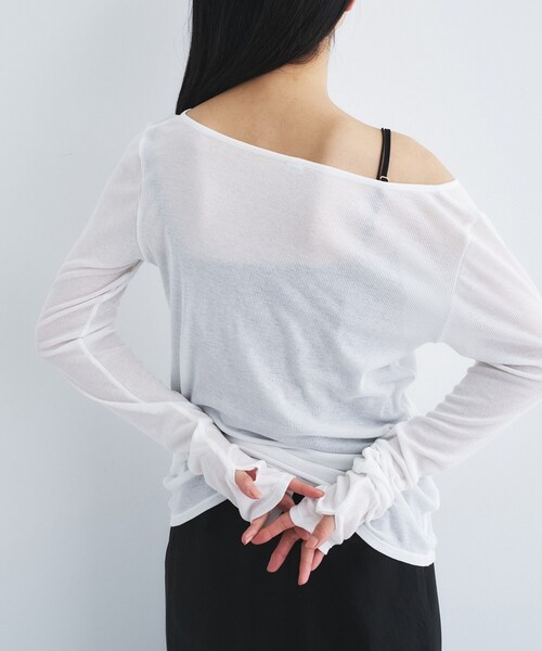 CODE A（コードエー）の「henry long sleeve（Tシャツ/カットソー・レディース・グレー/ホワイト/ライトイエロー系・00）」の5枚目の写真