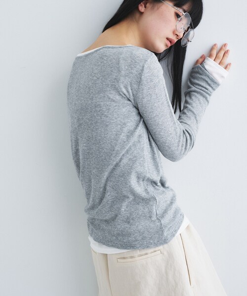CODE A（コードエー）の「henry long sleeve（Tシャツ/カットソー・レディース・グレー/ホワイト/ライトイエロー系・00）」の10枚目の写真