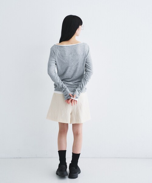 CODE A（コードエー）の「henry long sleeve（Tシャツ/カットソー・レディース・グレー/ホワイト/ライトイエロー系・00）」の12枚目の写真