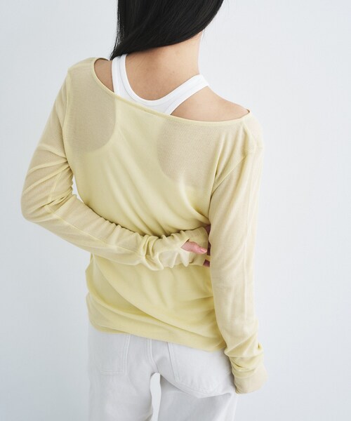 CODE A（コードエー）の「henry long sleeve（Tシャツ/カットソー・レディース・グレー/ホワイト/ライトイエロー系・00）」の14枚目の写真