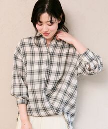 le.coeur blanc | シアーチェックオーバーシャツ(シャツ/ブラウス)