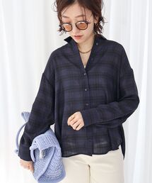 le.coeur blanc | シアーチェックオーバーシャツ(シャツ/ブラウス)