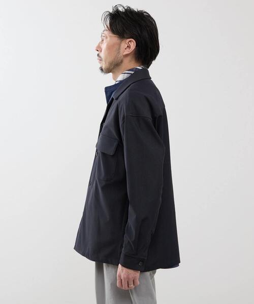MEN'S MELROSE（メンズメルローズ）の「デニムルックトリコットシャツジャケット（カバーオール・メンズ・ブラック/ネイビー・4/3/2）」の4枚目の写真
