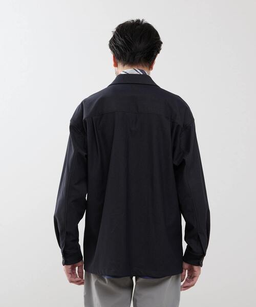 MEN'S MELROSE（メンズメルローズ）の「デニムルックトリコットシャツジャケット（カバーオール・メンズ・ブラック/ネイビー・4/3/2）」の5枚目の写真