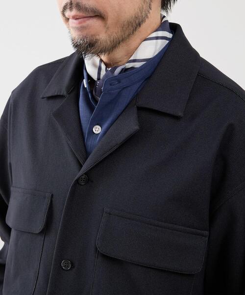 MEN'S MELROSE（メンズメルローズ）の「デニムルックトリコットシャツジャケット（カバーオール・メンズ・ブラック/ネイビー・4/3/2）」の7枚目の写真