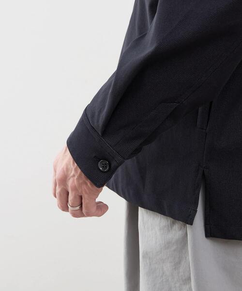 MEN'S MELROSE（メンズメルローズ）の「デニムルックトリコットシャツジャケット（カバーオール・メンズ・ブラック/ネイビー・4/3/2）」の10枚目の写真