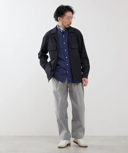 MEN'S MELROSE（メンズメルローズ）の「デニムルックトリコットシャツジャケット（カバーオール・メンズ・ブラック/ネイビー・4/3/2）」の15枚目の写真