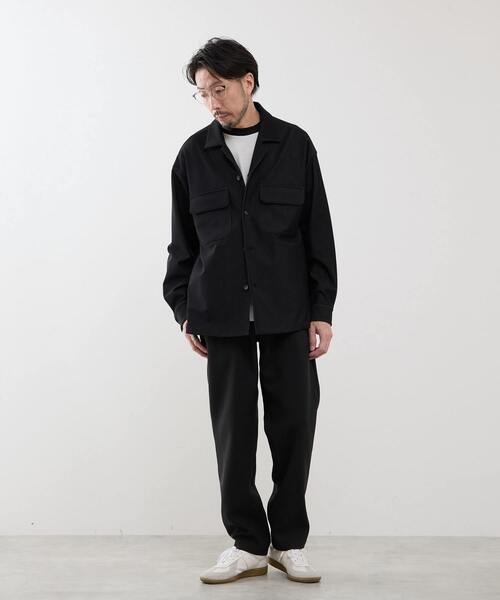 MEN'S MELROSE（メンズメルローズ）の「デニムルックトリコットシャツジャケット（カバーオール・メンズ・ブラック/ネイビー・4/3/2）」の19枚目の写真