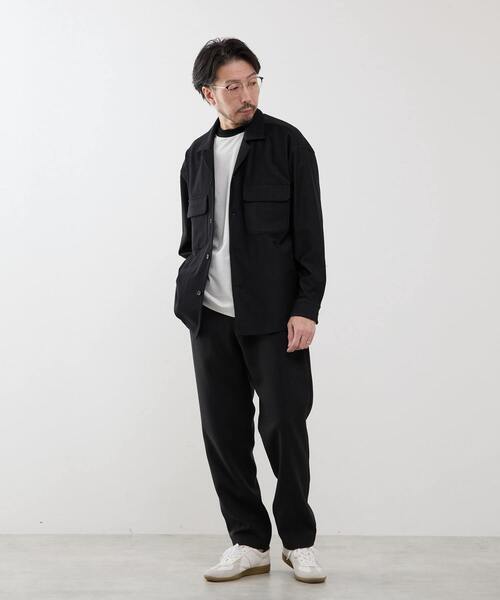MEN'S MELROSE（メンズメルローズ）の「デニムルックトリコットシャツジャケット（カバーオール・メンズ・ブラック/ネイビー・4/3/2）」の20枚目の写真