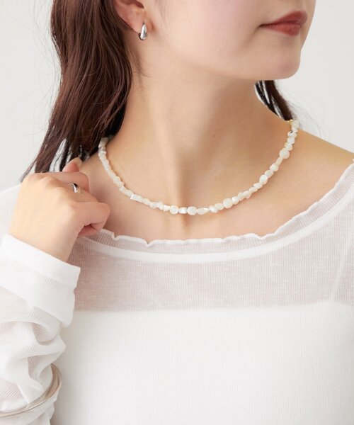 mystic（ミスティック）の「パールストーンネックレス（ネックレス・レディース・アイボリー/ピンク・ONE SIZE）」の3枚目の写真