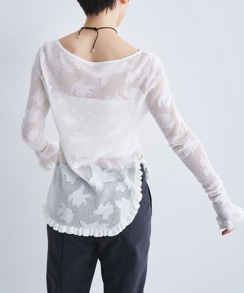 CODE A(コードエー)の「flower mesh pullover(ニット/セーター・レディース・ベージュ系3/ホワイト系4・00)」の4枚目の写真