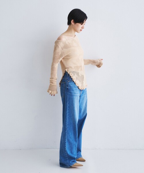 CODE A(コードエー)の「flower mesh pullover(ニット/セーター・レディース・ベージュ系3/ホワイト系4・00)」の12枚目の写真