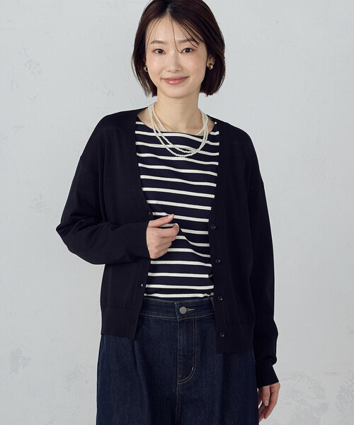 COMME CA ISM（コムサイズム）の「【ウォッシャブル・UVカット】ベーシック カーディガン（カーディガン/ボレロ・レディース・ブラック/アイボリー/ブルー/ネイビー・LARGE/MEDIUM）」の3枚目の写真