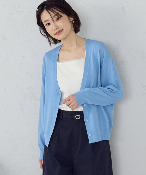 COMME CA ISM（コムサイズム）の「【ウォッシャブル・UVカット】ベーシック カーディガン（カーディガン/ボレロ・レディース・ブラック/アイボリー/ブルー/ネイビー・LARGE/MEDIUM）」の7枚目の写真
