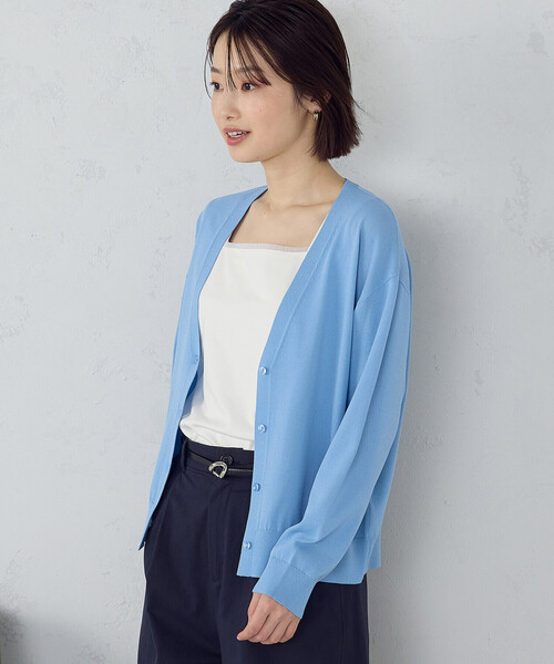 COMME CA ISM（コムサイズム）の「【ウォッシャブル・UVカット】ベーシック カーディガン（カーディガン/ボレロ・レディース・ブラック/アイボリー/ブルー/ネイビー・LARGE/MEDIUM）」の8枚目の写真