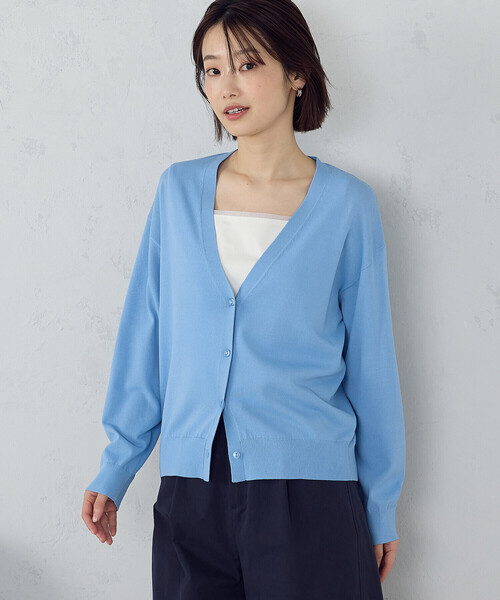 COMME CA ISM（コムサイズム）の「【ウォッシャブル・UVカット】ベーシック カーディガン（カーディガン/ボレロ・レディース・ブラック/アイボリー/ブルー/ネイビー・LARGE/MEDIUM）」の9枚目の写真