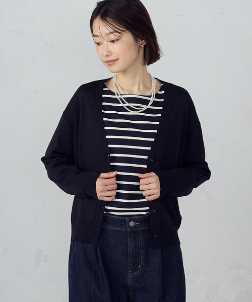 COMME CA ISM（コムサイズム）の「【ウォッシャブル・UVカット】ベーシック カーディガン（カーディガン/ボレロ・レディース・ブラック/アイボリー/ブルー/ネイビー・LARGE/MEDIUM）」の14枚目の写真