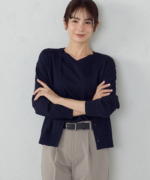 COMME CA ISM（コムサイズム）の「【ウォッシャブル・UVカット】ベーシック カーディガン（カーディガン/ボレロ・レディース・ブラック/アイボリー/ブルー/ネイビー・LARGE/MEDIUM）」の21枚目の写真