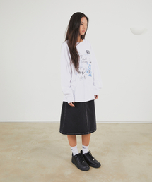 LMC（ ）の「WM CNTRST DENIM MIDI SKIRT black（スカート）」