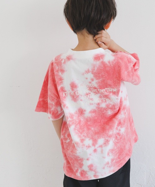 BAYFLOW（ベイフロー）の「[毎年大人気!!]タイダイプリントT(KIDS)（Tシャツ/カットソー・キッズ・チャコール/ピンク/ブルー・120cm/110cm/130cm/150cm/140cm）」の3枚目の写真