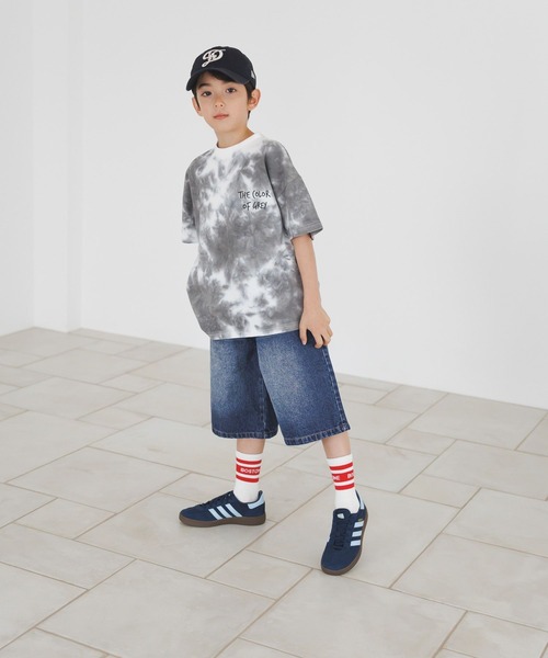 BAYFLOW（ベイフロー）の「[毎年大人気!!]タイダイプリントT(KIDS)（Tシャツ/カットソー・キッズ・チャコール/ピンク/ブルー・120cm/110cm/130cm/150cm/140cm）」の4枚目の写真