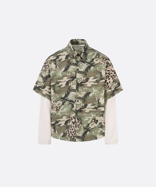 U:UME(ユーム)の「Leopard Camou Short Sleeve Shirt(シャツ/ブラウス・メンズ・グリーン・MEDIUM/LARGE/X-LARGE)」の1枚目の写真