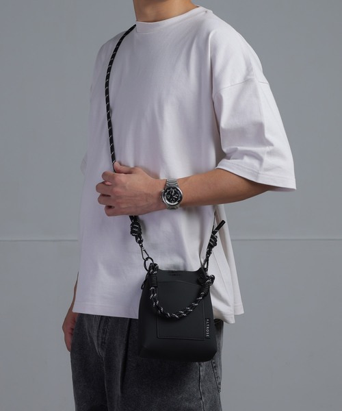マットブラックレザー スモール2wayショルダーバッグ 2WAY ショルダー バッグ ミニショルダー ユニセックス ランディ