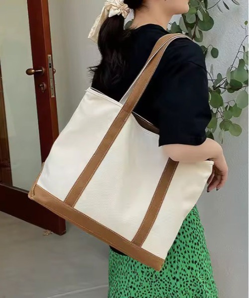 ammy.(エイミードット)の「【 ammy. / エイミードット 】 カラー パイピング キャンバス トートバッグ(トートバッグ・レディース・ブラウン/グリーン/レッド/ブラック・FREE)」の2枚目の写真