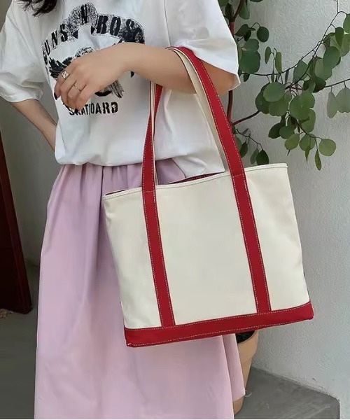 ammy.(エイミードット)の「【 ammy. / エイミードット 】 カラー パイピング キャンバス トートバッグ(トートバッグ・レディース・ブラウン/グリーン/レッド/ブラック・FREE)」の4枚目の写真