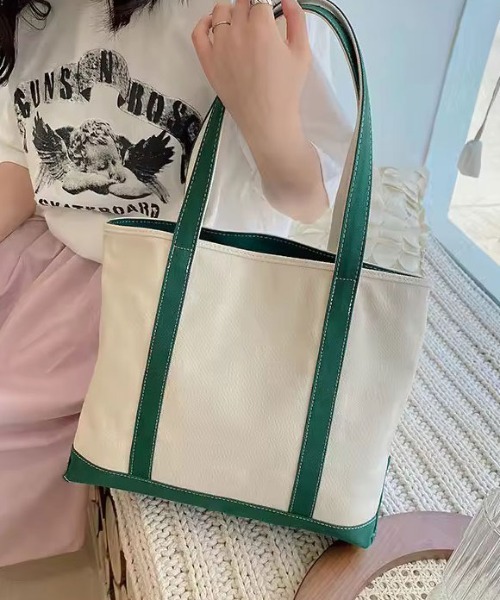 ammy.(エイミードット)の「【 ammy. / エイミードット 】 カラー パイピング キャンバス トートバッグ(トートバッグ・レディース・ブラウン/グリーン/レッド/ブラック・FREE)」の3枚目の写真