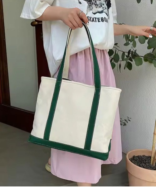 ammy.(エイミードット)の「【 ammy. / エイミードット 】 カラー パイピング キャンバス トートバッグ(トートバッグ・レディース・ブラウン/グリーン/レッド/ブラック・FREE)」の9枚目の写真