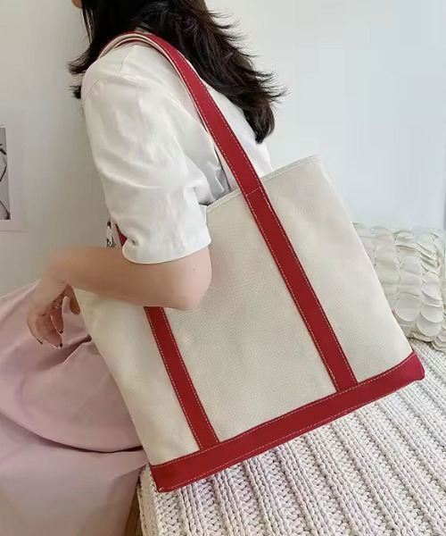 ammy.(エイミードット)の「【 ammy. / エイミードット 】 カラー パイピング キャンバス トートバッグ(トートバッグ・レディース・ブラウン/グリーン/レッド/ブラック・FREE)」の8枚目の写真