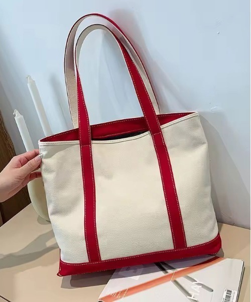 ammy.(エイミードット)の「【 ammy. / エイミードット 】 カラー パイピング キャンバス トートバッグ(トートバッグ・レディース・ブラウン/グリーン/レッド/ブラック・FREE)」の13枚目の写真